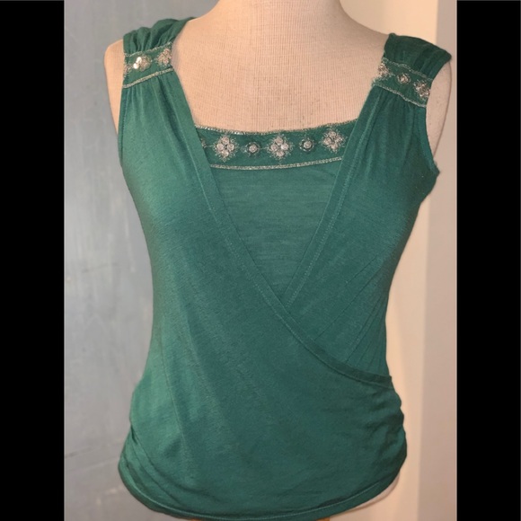 Sassy & Sweet Green Embellished Top - Picture 3 of 7